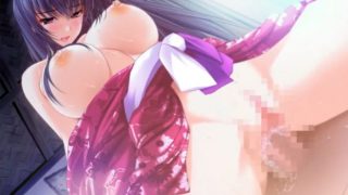 大人の色気漂わせる黒髪ロング美少女「アニメ」！着物をはだけると巨乳デカ乳首ううんソソルっ！抜き