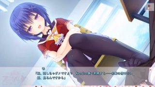 《制服/エロゲ/足コキ》おかず確定！メスの本性をとにかく飛ばす精子！激震止まらない！青髪ショート美少女の足コキ！魔力で正気をなくし、黒ストッキングの足裏で出るまでこきまくる！抜き