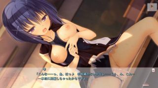 《おっぱい/水着/エロゲ》いろいろ絞まる！あどけないオンナの子をオスの汚い白濁を注げ！金玉からっぽ！おっぱいポロん！青髪ショート美少女の水着プレイ！ちっぱいはみ出すとデカ乳首遠慮なしの大噴射！抜き